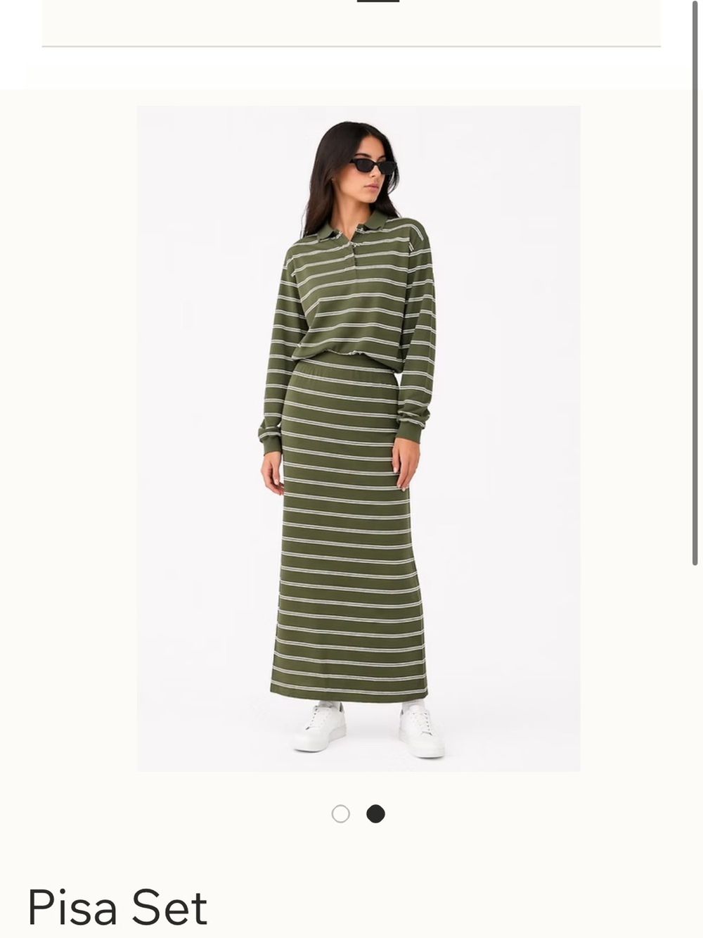 Pisa Set Striped Olive skirt set